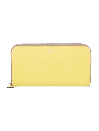 Pre-owned Bally Leather Continental Wallet In Yellow
