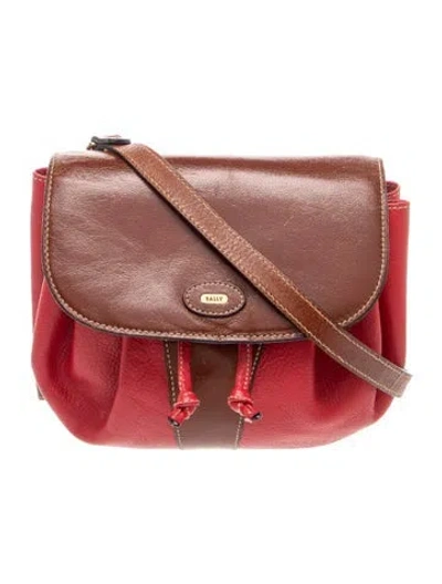 Pre-owned Bally Leather Crossbody Bag In Brown/red
