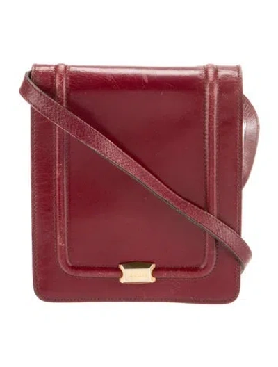 Pre-owned Bally Leather Crossbody Bag In Burgundy