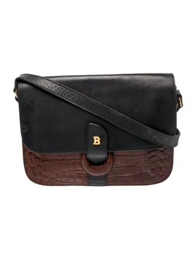 Pre-owned Bally Leather Crossbody Bag In Burgundy