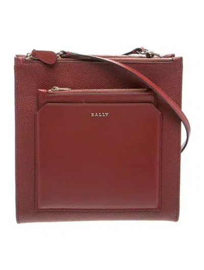 Pre-owned Bally Leather Crossbody Bag In Burgundy
