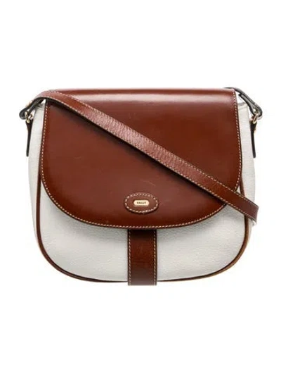 Pre-owned Bally Leather Crossbody Bag In Neutrals