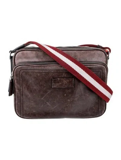 Pre-owned Bally Leather Crossbody Bag Vintage In Brown
