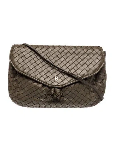Pre-owned Bally Leather Crossbody Bag Vintage In Green