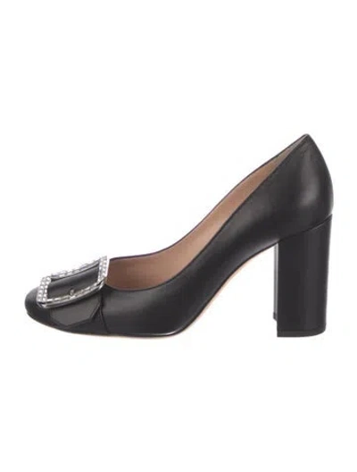 Pre-owned Bally Leather Crystal Embellishments Pumps In Black