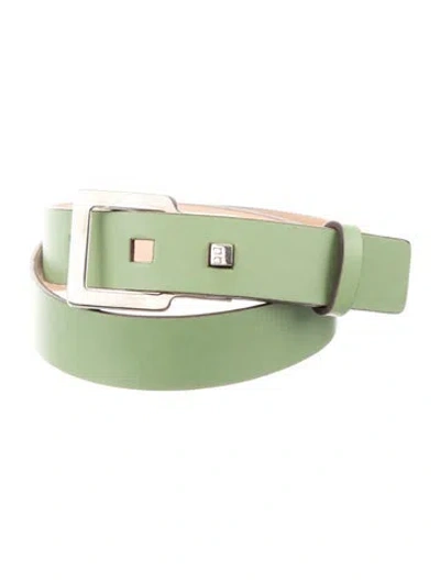 Pre-owned Bally Leather Cutout Accent Belt In Green