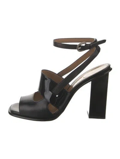 Pre-owned Bally Leather Cutout Accent Sandals In Black