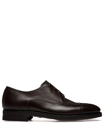 Bally Leather Derby Shoes In Brown