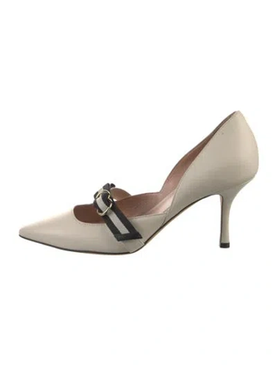 Pre-owned Bally Leather D'orsay Pumps In Neutral