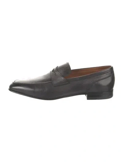 Pre-owned Bally Leather Dress Loafers In Black