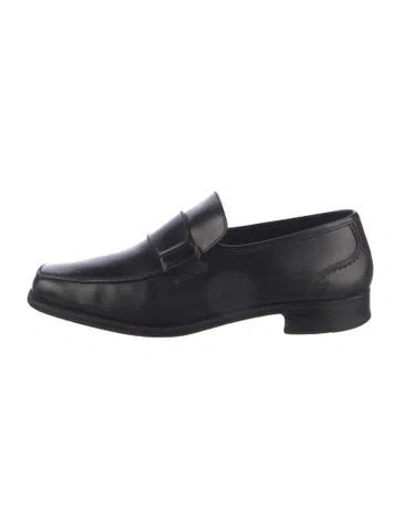 Pre-owned Bally Leather Dress Loafers In Black