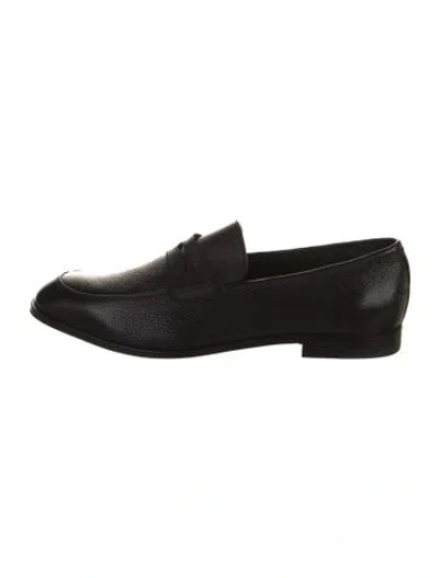 Pre-owned Bally Leather Dress Loafers In Black