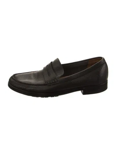 Pre-owned Bally Leather Dress Loafers In Black