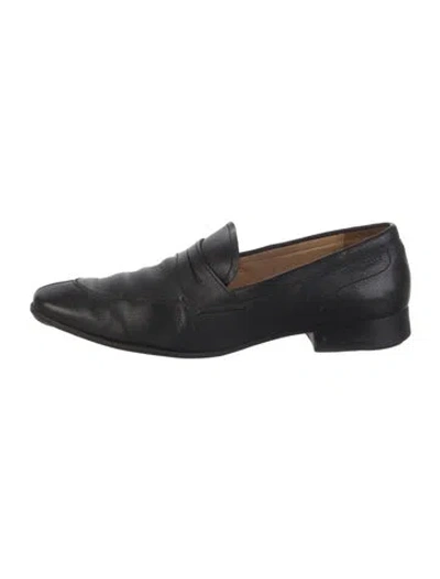 Pre-owned Bally Leather Dress Loafers In Black