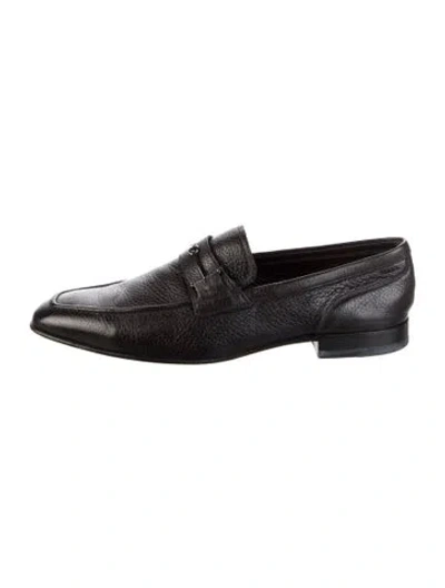Pre-owned Bally Leather Dress Loafers In Black