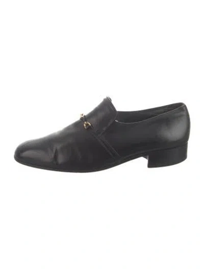Pre-owned Bally Leather Dress Loafers In Black