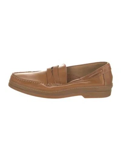 Pre-owned Bally Leather Dress Loafers In Brown