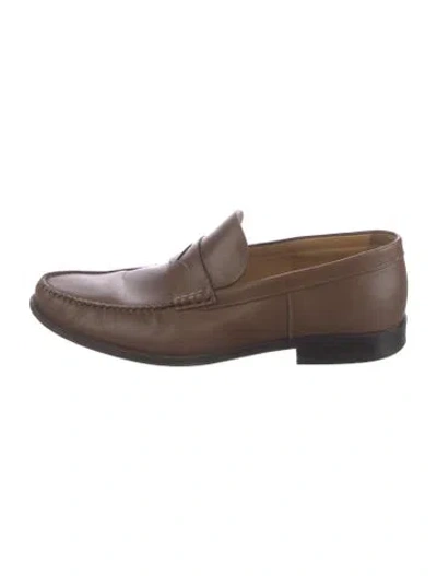 Pre-owned Bally Leather Dress Loafers In Brown