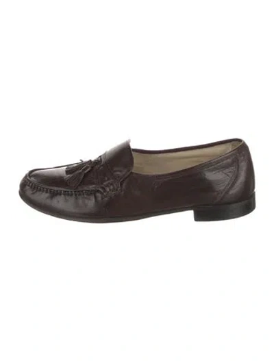 Pre-owned Bally Leather Dress Loafers In Brown