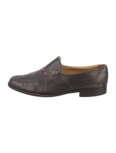Pre-owned Bally Leather Dress Loafers In Brown