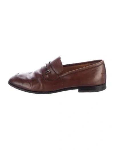 Pre-owned Bally Leather Dress Loafers In Brown