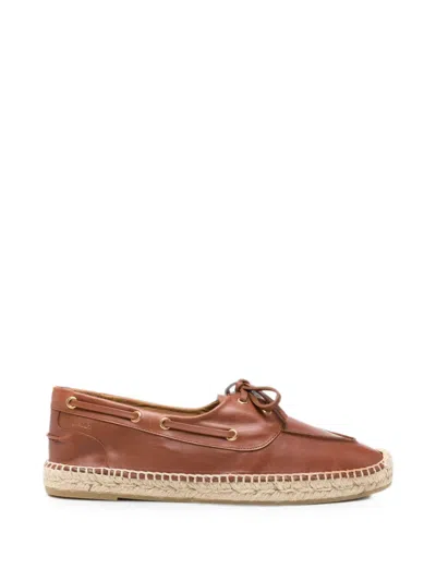 Bally Leather Espadrille In Brown