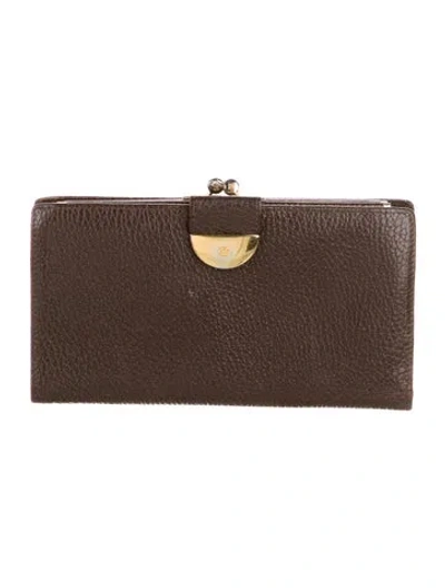 Pre-owned Bally Leather French Purse In Brown