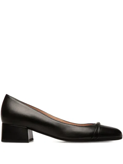 Bally Leather Gold-tone Hardware Heeled Pumps In Black