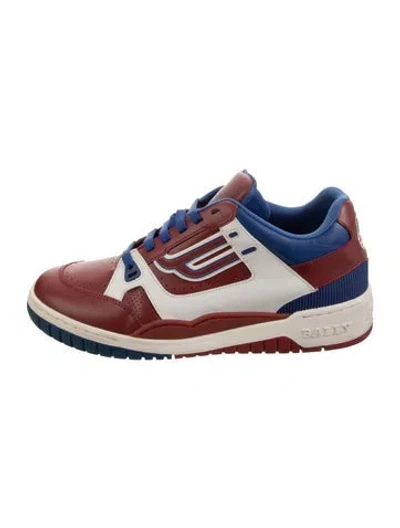 Pre-owned Bally Leather Graphic Print Athletic Sneakers In Blue