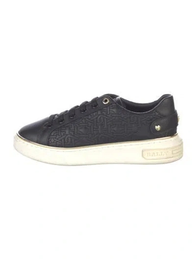 Pre-owned Bally Leather Graphic Print Sneakers In Blue