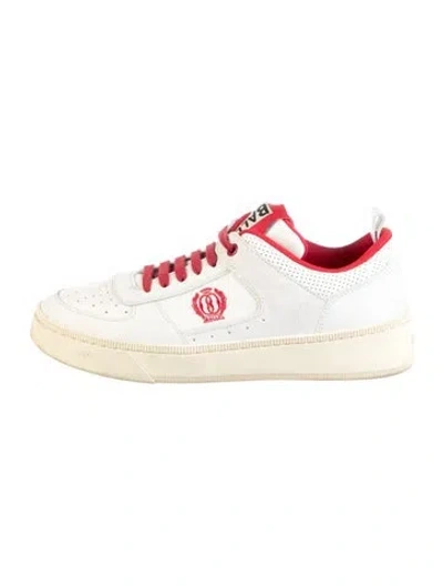 Pre-owned Bally Leather Graphic Print Sneakers In White