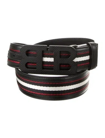 Pre-owned Bally Leather Grosgrain Trim Belt Kit In Black