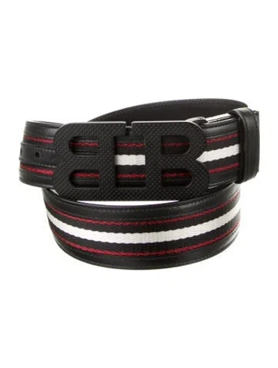 Pre-owned Bally Leather Grosgrain Trim Waist Belt In Brown