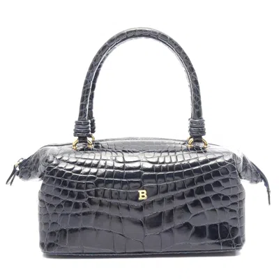 Bally Leather Handbag Navy In Blue