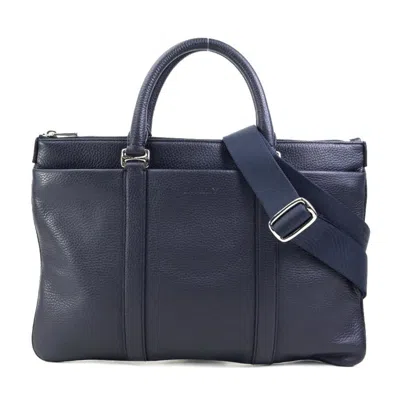 Pre-owned Bally Leather Handbag Shoulder Bag () In Blue