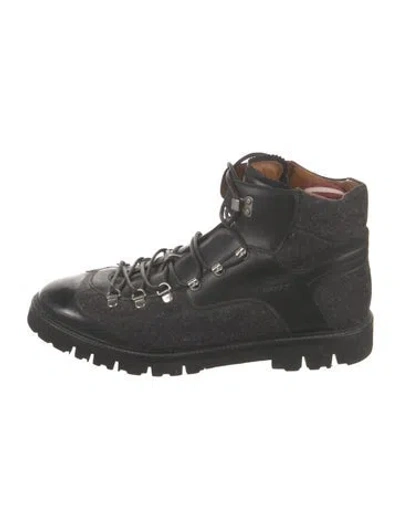 Pre-owned Bally Leather Hiking Boots In Black