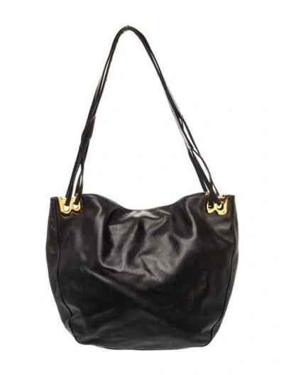 Pre-owned Bally Leather Hobo Vintage In Black
