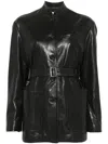 Bally Belted Stand Collar Jacket With Detachable Belt In Black