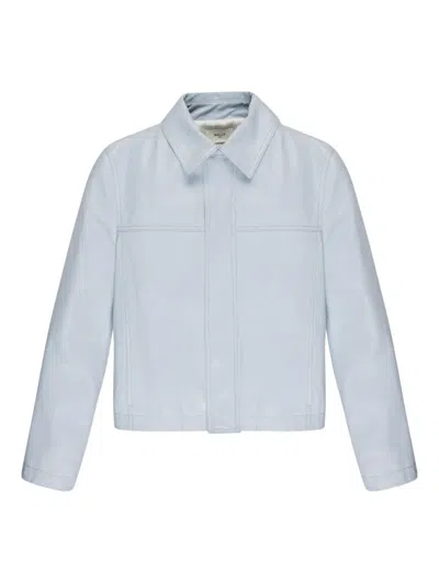 Bally Leather Jacket In Blue