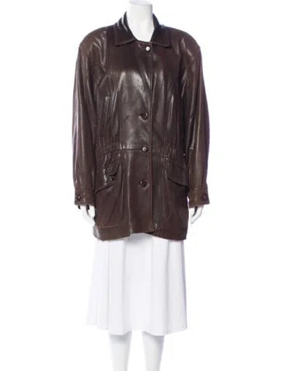 Pre-owned Bally Leather Jacket In Brown