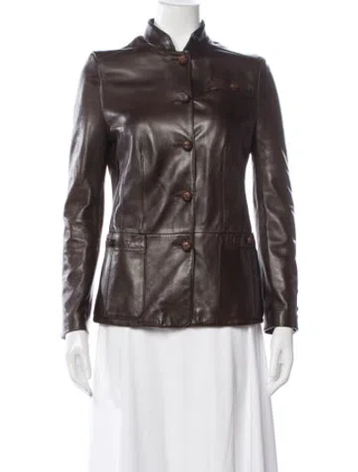 Pre-owned Bally Leather Jacket In Brown