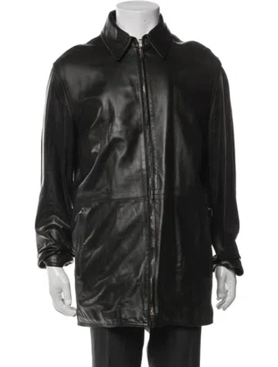 Pre-owned Bally Leather Jacket In Green