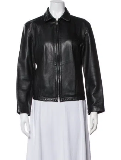 Pre-owned Bally Leather Jacket In Grey