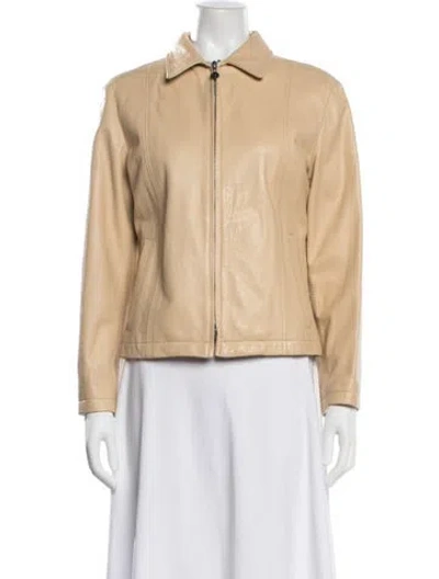 Pre-owned Bally Leather Jacket In Neutrals