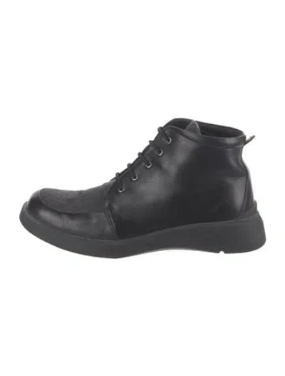 Pre-owned Bally Leather Lace-up Boots In Black