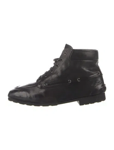 Pre-owned Bally Leather Lace-up Boots In Black