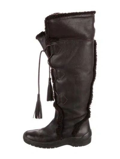 Pre-owned Bally Leather Lace-up Boots In Brown