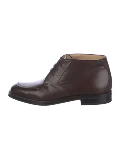 Pre-owned Bally Leather Lace-up Boots In Brown