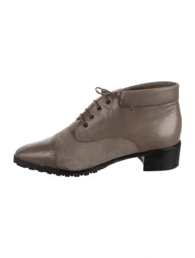 Pre-owned Bally Leather Lace-up Boots In Gray