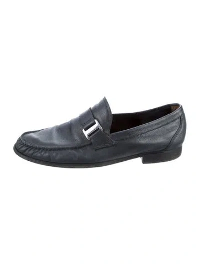 Pre-owned Bally Leather Lasercut Accents Dress Loafers In Black